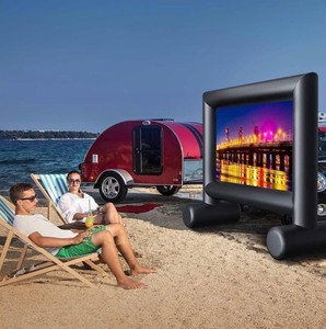 lot 10 image: Medium sized Inflatable Movie Screen, Air Blown Outdoor and Indoor Theater Projector Screen with Quiet Fan and Storage Bag Blow Up Screen for Backyard Movie Night Theme Parties Celebrations - 6 x 8 approx
