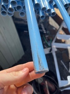 lot 173 image: Long Aluminum Tube - Blue 15 x � - Can Cut down for manageable transport at pick up if needed