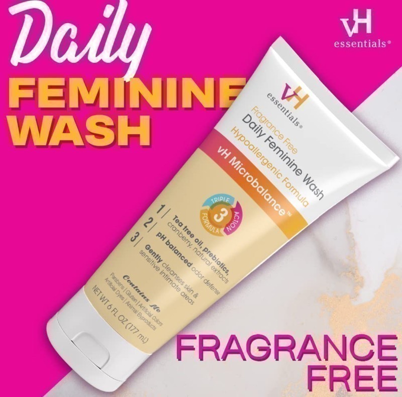 lot 252 image: New 6pc Case of vH Essentials Daily Feminine Wash - Fragrance Free, Hypoallergenic w Tea Tree Oil & Prebiotic - For Ph Balance, Intimate Odor Block, Vaginal Health - Gentle Formula Body Care - 6 Fl Oz per Bottle