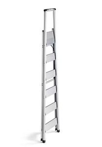 lot 36 image: Ultralight Slimline 6-Step Aluminum Ladder Sm shipping dents see images Retails $419