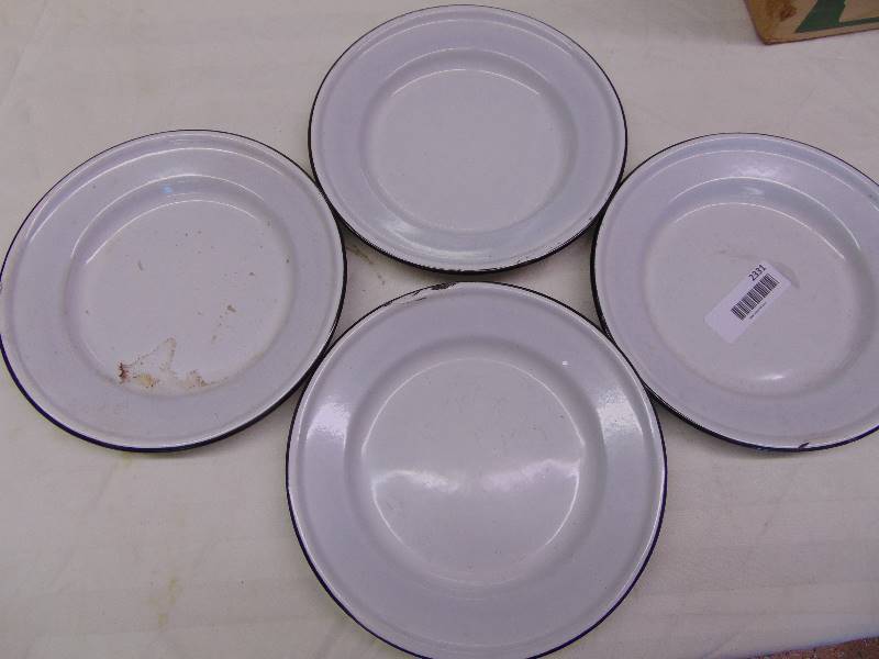 lot 2331 image: White Graniteware Plates