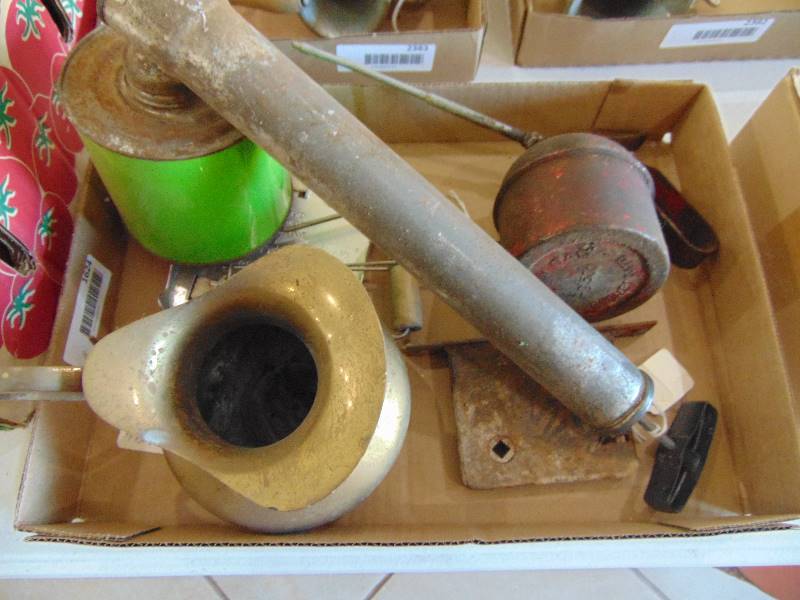 lot 2384 image: Oil Cans Brass Pitcher