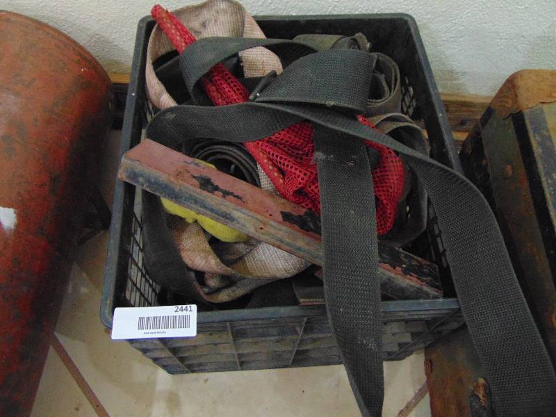 lot 2441 image: Crate of Misc. Straps, etc.