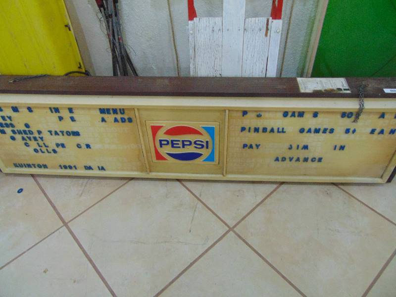 lot 2447 image: Pepsi Menu Sign