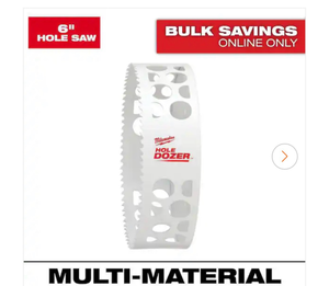 lot 163 image: Milwaukee Hole Dozer 6 Inch Hole Saw Multi-Material - Retail $60