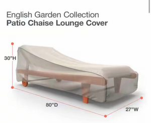 lot 187 image: English Garden Collection Patio Chaise Lounge Cover 80D x 27W x 30H - Retail $30