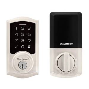 lot 135 image: 270 TRL 15 SMT RBP RCALFD Traditional Smartcode Touchpad Deadbolt - Satin Nickel - Retail $133
