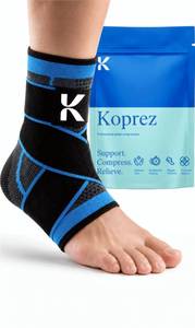 lot 2470 image: Koprez Ankle Compression Sleeve & Ankle Brace for Plantar Fasciitis Relief - Retail $40