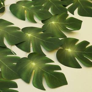 lot 2487 image: RECUTMS 20LED Monstera Leaves String Light Tropical Vine Battery Powered - Retail $10
