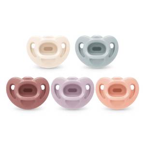 lot 2490 image: NUK 100% Silicone Comfy Orthodontic Pacifiers, 0-6 Months, Pink Fashion, Timeless Collection, 4 Count - Retail $9