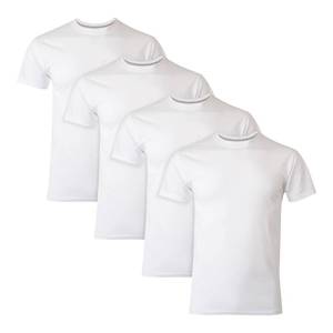 lot 2499 image: Hanes Ultimate Mens Undershirts T-Shirt Pack, 4-Pack, ComfortBlend Moisture-Wicking Tees for Men, Crewneck T-Shirt, Slim Fit M - Retail $26