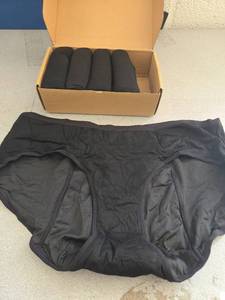 lot 2524 image: TIICHOO Period Underwear for Women Menstrual Panties(3XL, 5 Black Lining) - Retail $40
