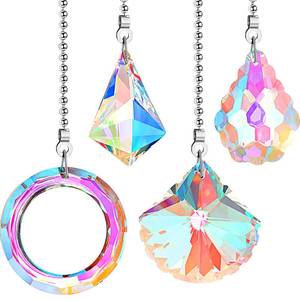 lot 2537 image: Honoson Crystal Ceiling Fan Pull Chain, Ring Prism - Retail $10