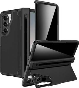 lot 2541 image: Miimall for Samsung Galaxy Z Fold 6 Case with S Pen Holder, Slim Kickstand Cover, Built-in Privacy Screen, Hinge Protection, Shockproof Rugged Z Fold6 Case, Matte Black - Retail $976