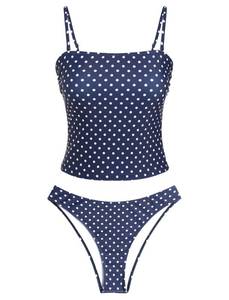 lot 2544 image: ZAFUL Womens Bandeau Tankini Swimsuits Floral Tummy Control Bathing Suit S - Retail $36