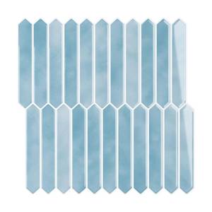 lot 2550 image: VEELIKE Blue Long Hexagon Peel and Stick Tile Backsplash 6 Sheets 12x12 Back Splash Stick on Tiles for Kitchen Self Adhesive Waterproof Blue Wall Tiles for Bathroom Kitchen Backsplash Tile Sticker - Retail $20