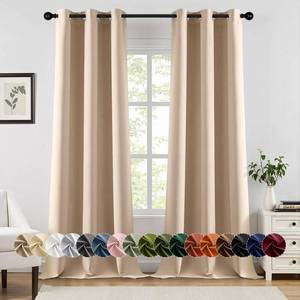 lot 2559 image: MIULEE Blackout Curtains for Bedroom 2 Panels 40 x 96 Inch Long Beige - Retail $35