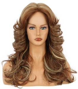 lot 2567 image: yuehong Women Long Vintage Feathered Blonde Curly Wig 70s80s Disco Wig - Retail $22