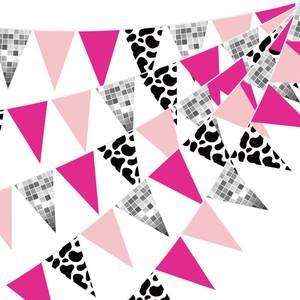 lot 2572 image: Jetec 5 Pcs 49 Ft Cowgirl Party Decorations, Disco Cowgirl Pennant Banner - Retail $17