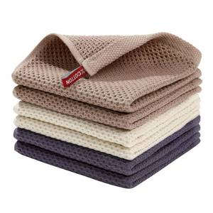 lot 2585 image: Homaxy 100% Cotton Waffle Weave Kitchen Dish Cloths 6-Pack, Mixed Color - Retail $15