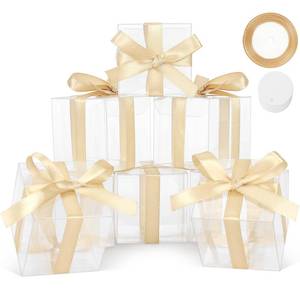 lot 2591 image: COTOPHER 60pcs Clear Macaron Boxes, 4�4�4 Clear Gift Box - Retail $36
