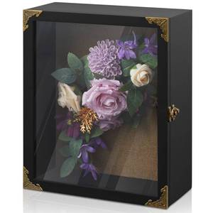 lot 2600 image: BWODYAY Deep Shadow Box,11x13-inch Shadow Boxes Display Cases, Large Shadow Box Frame, 4-inche Interior Deep Display Cases, Black Wooden Keepsake Boxes for Bridal Bouquets - Retail $30