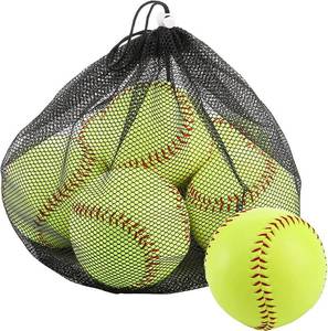 lot 2601 image: Tebery 6 Pack Yellow Sports Practice Softballs, 12-Inch Official Size and Weight Slowpitch, Unmarked & Leather Covered Training Ball for Games, Practice and Training (Yellow) - Retail $30