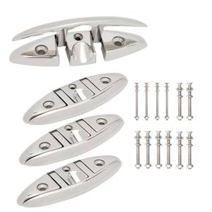 lot 2624 image: Nexivis 4PCS 5 in 316 Stainless Boat Folding Cleats, Rope Cleat Folding Cleats Marine, Suitable for Dock Deck Cable Kayaks, Yacht Floats, and Other Compatible Decorative Fixings - Retail $6,868