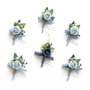 lot 2631 image: Lings Moment Boutonniere for Men, Dusty Blue, 6pcs - Retail $25