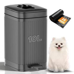 lot 2632 image: Dog Poop Trash Can Outside 2.7Gal Dog Waste Trash Can with Lid Odor Control - Retail $33