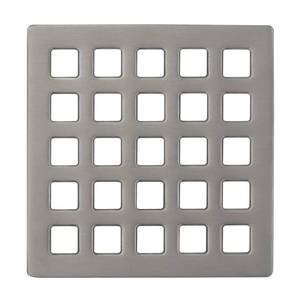 lot 2681 image: 3.75 Shower Drain Cover - Square Floor Drain Cover -Drain Strainer for Bathrooms, Showers, and Sinks - SUS304 Stainless Steel & 0.2 inch Thick - Retail $30