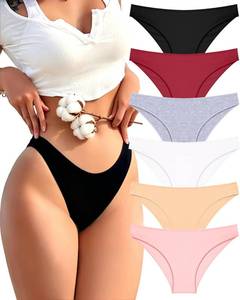 lot 2685 image: FINETOO Cotton Underwear for Women Sexy Cheeky Bikini Panties Lingerie Small - Retail $15