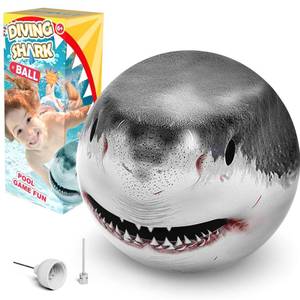 lot 2691 image: JOSKET Shark Diving Ball Pool Toys for Kids Pool Games Swimming Sports Water Ball for Kids Adults Family 8.7 inch - Retail $20