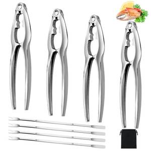 lot 2694 image: 8 Pcs Crab Crackers and Tools Set, Crab Leg Cracker Tools for Seafood Nut - Retail $9