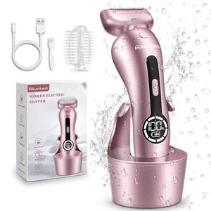 lot 2711 image: Appears Pre Owned Electric Shaver for Women for Legs Bikini Trimmer Electric Razors for Women Underarm Public Hairs Rechargeable Womens Shaver Wet Dry Use Painless Cordless with Detachable Head (Pink) - Retail $15