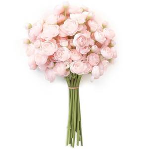 lot 2719 image: Floroom Ranunculus Artificial Flowers 18 Pcs Blush Faux Silk Mini Ranunculus Bulk Fake Wedding Filler Flowers for DIY Pink Bouquets, Centerpieces, Bridal Shower Decorations & Arrangements - Retail $17