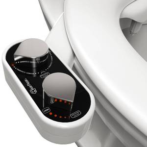 lot 2720 image: CLEAR REAR Bidet Attachment for Toilet Seat - Non-Electric with Self Cleaning Dual Nozzles, Leak Proof Connectors, Adjustable Water Spray, Rear & Feminine Wash - Hygienic Bathroom Upgrades - Retail $40