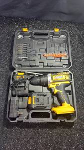 lot 7 image: Tegatak Cordless Drill Driver Kit with Batteries Charger and Accessories