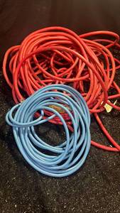 lot 12 image: Extension Cords Lot Blue Red 2 Pack
