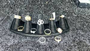 lot 78 image: Lot of 11 Assorted Rings (stand not included)