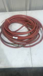 lot 84 image: Red Air Hose with Brass Fittings