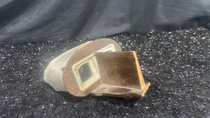 lot 88 image: Folding Stereoscope Viewer with Wood Frame and Brass Trim