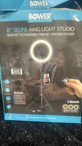 lot 95 image: Bower 8 Selfie Ring Light Studio with 51 Extendable Tripod Phone Holder