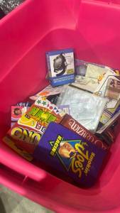 lot 97 image: Mystery tote of goodies Mixed Lot Games Cards Light Tools Jewelry Accessories in Tote Bin