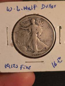lot 7 image: 1917-S Walking Liberty silver half dollar