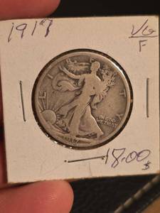 lot 8 image: 1917 Walking Liberty Silver half dollar