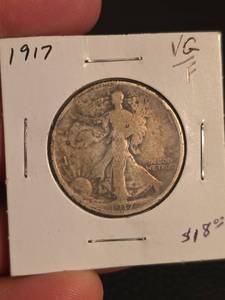 lot 10 image: 1917 Walking Liberty Silver half dollar