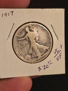 lot 12 image: 1917 Walking Liberty Silver half dollar