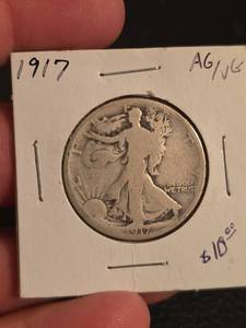 lot 13 image: 1917 Walking Liberty Silver half dollar