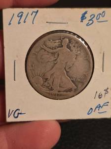 lot 17 image: 1917 Walking Liberty Silver half dollar